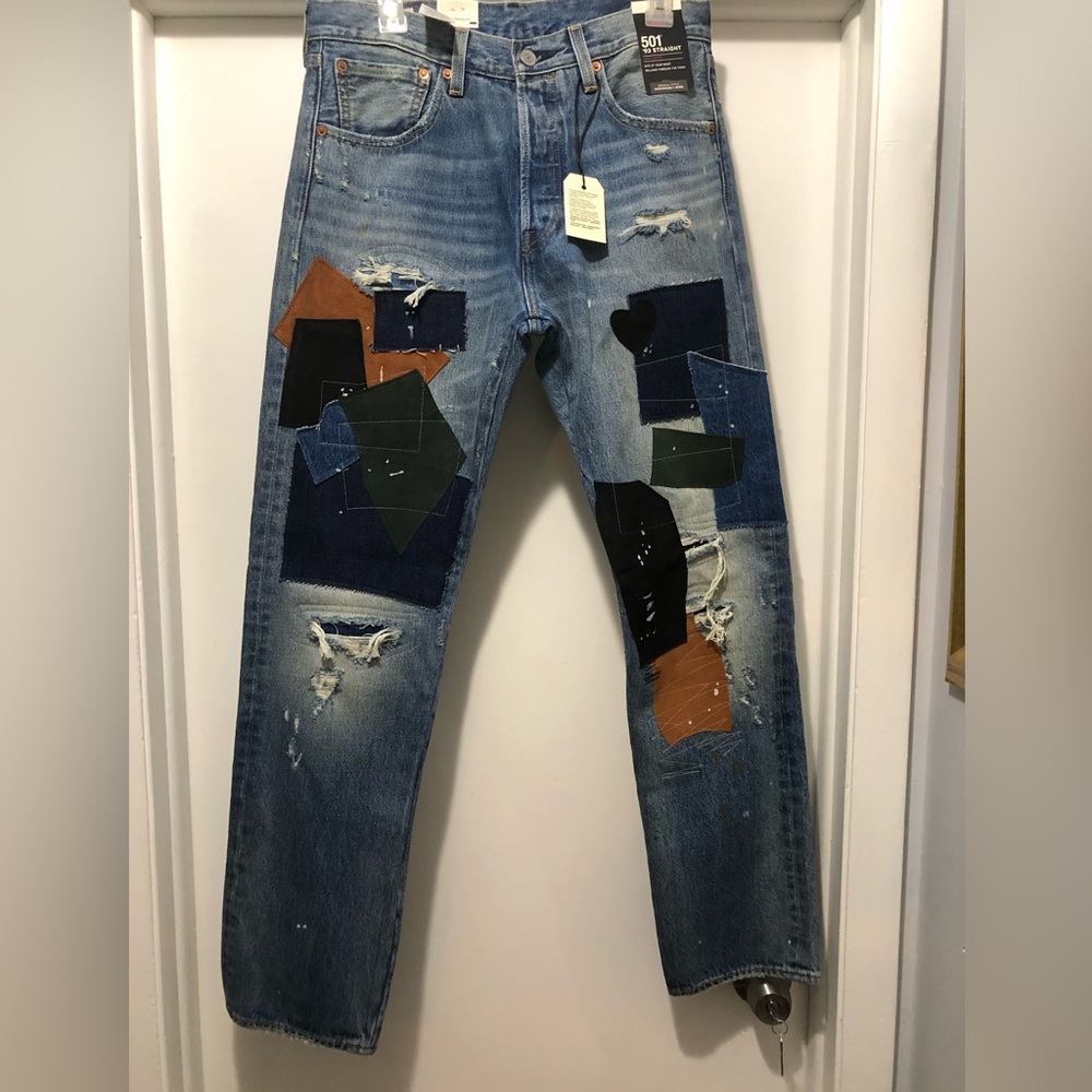 Levi's Relaxed Fit Jeans with Patchwork - Blue and Multicolor